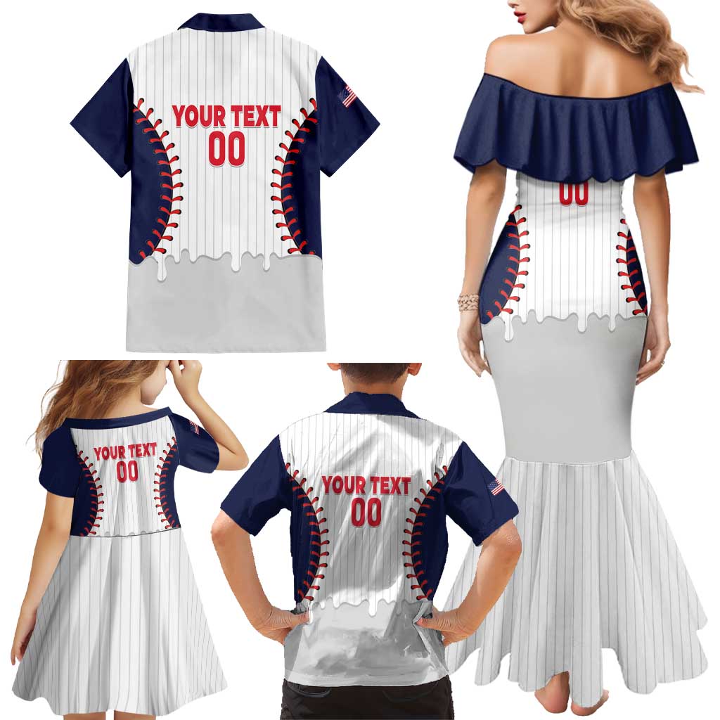 United States 2026 Baseball Custom Family Matching Mermaid Dress and Hawaiian Shirt Go USA Drip Style