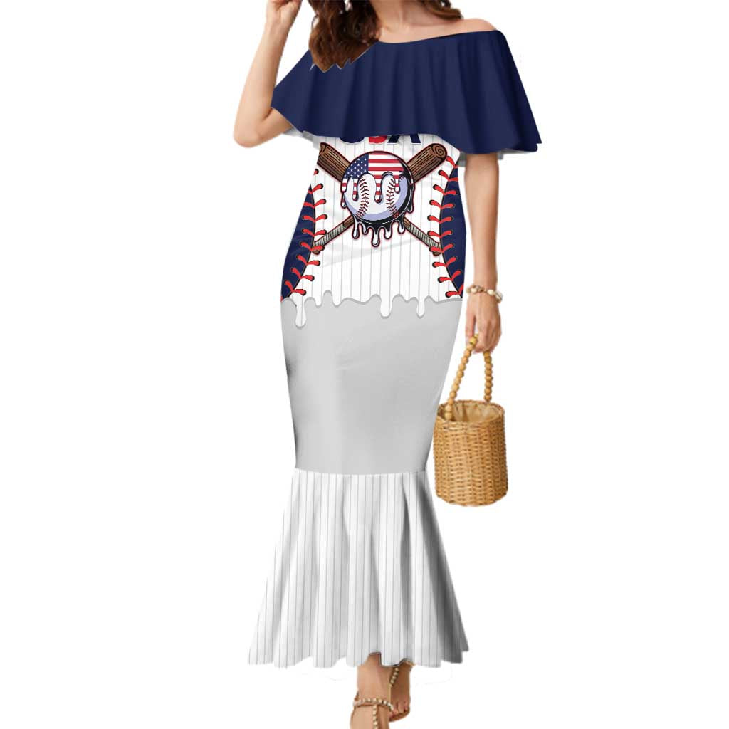 United States 2026 Baseball Custom Family Matching Mermaid Dress and Hawaiian Shirt Go USA Drip Style