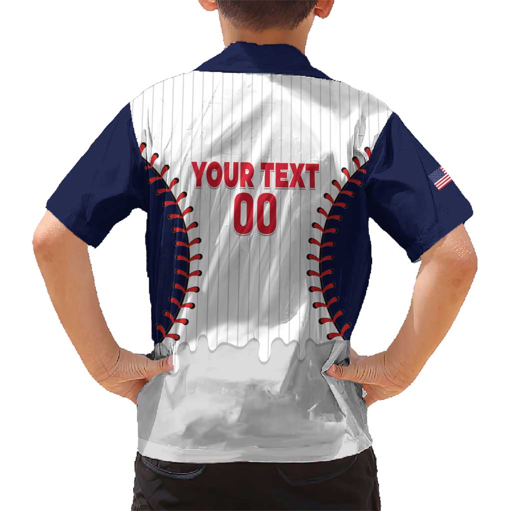 United States 2026 Baseball Custom Family Matching Off The Shoulder Long Sleeve Dress and Hawaiian Shirt Go USA Drip Style