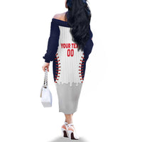 United States 2026 Baseball Custom Family Matching Off The Shoulder Long Sleeve Dress and Hawaiian Shirt Go USA Drip Style