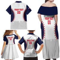 United States 2026 Baseball Custom Family Matching Off Shoulder Maxi Dress and Hawaiian Shirt Go USA Drip Style