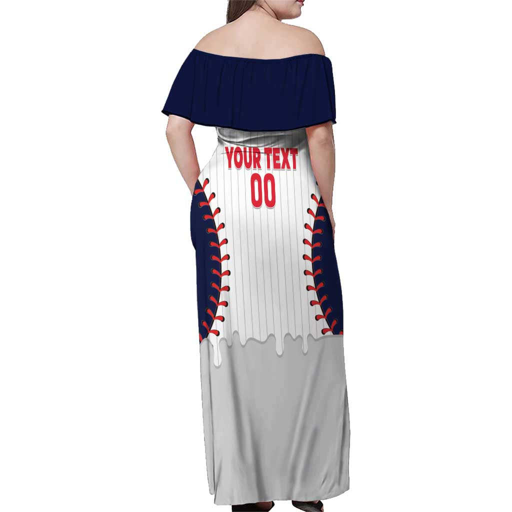 United States 2026 Baseball Custom Family Matching Off Shoulder Maxi Dress and Hawaiian Shirt Go USA Drip Style