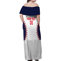 United States 2026 Baseball Custom Family Matching Off Shoulder Maxi Dress and Hawaiian Shirt Go USA Drip Style