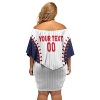 United States 2026 Baseball Custom Family Matching Off Shoulder Short Dress and Hawaiian Shirt Go USA Drip Style