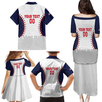 United States 2026 Baseball Custom Family Matching Puletasi and Hawaiian Shirt Go USA Drip Style