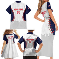 United States 2026 Baseball Custom Family Matching Short Sleeve Bodycon Dress and Hawaiian Shirt Go USA Drip Style