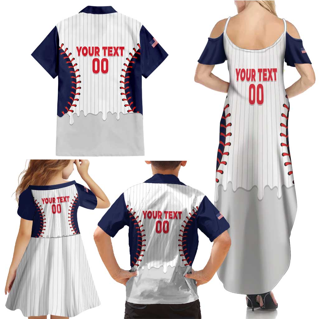 United States 2026 Baseball Custom Family Matching Summer Maxi Dress and Hawaiian Shirt Go USA Drip Style
