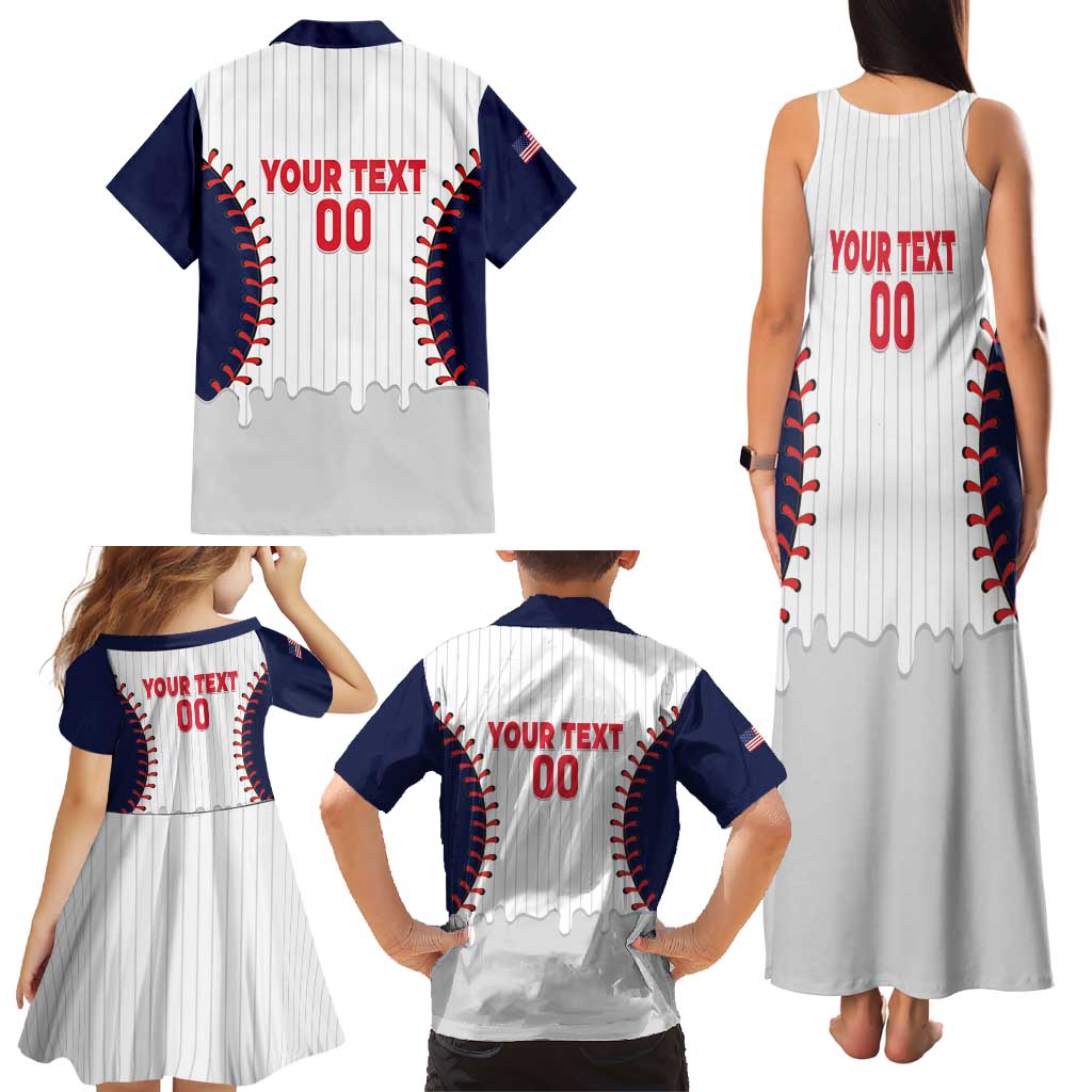 United States 2026 Baseball Custom Family Matching Tank Maxi Dress and Hawaiian Shirt Go USA Drip Style
