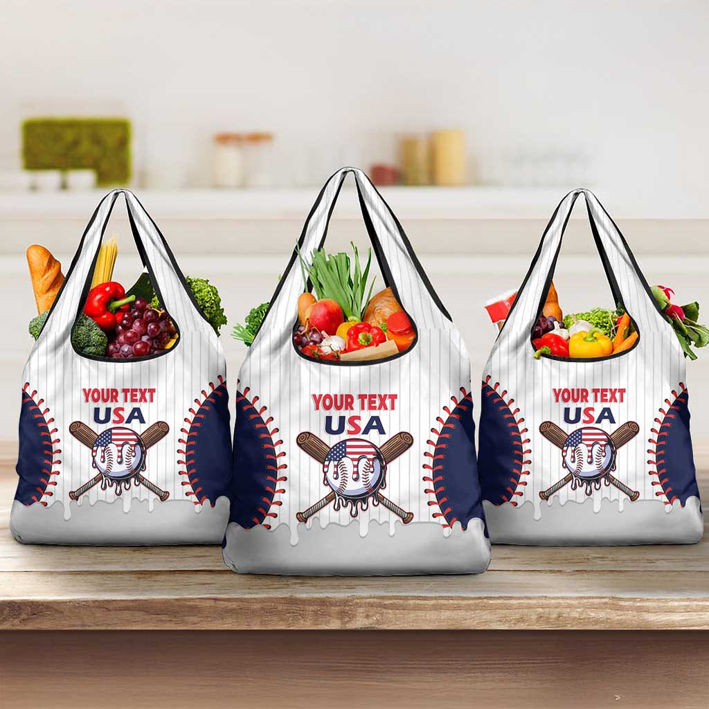 United States 2026 Baseball Custom Grocery Bag Go USA Drip Style