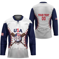 United States 2026 Baseball Custom Hockey Jersey Go USA Drip Style