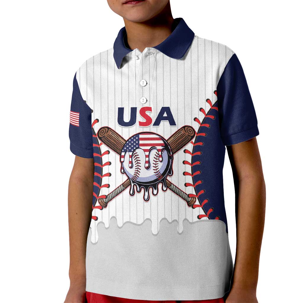 United States 2026 Baseball Custom Kid Polo Shirt Go USA Drip Style