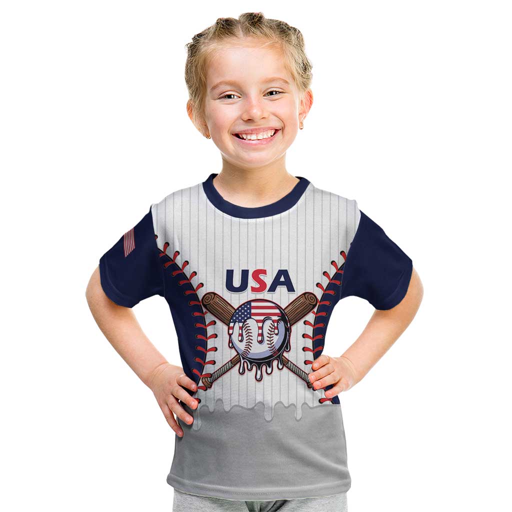 United States 2026 Baseball Custom Kid T Shirt Go USA Drip Style