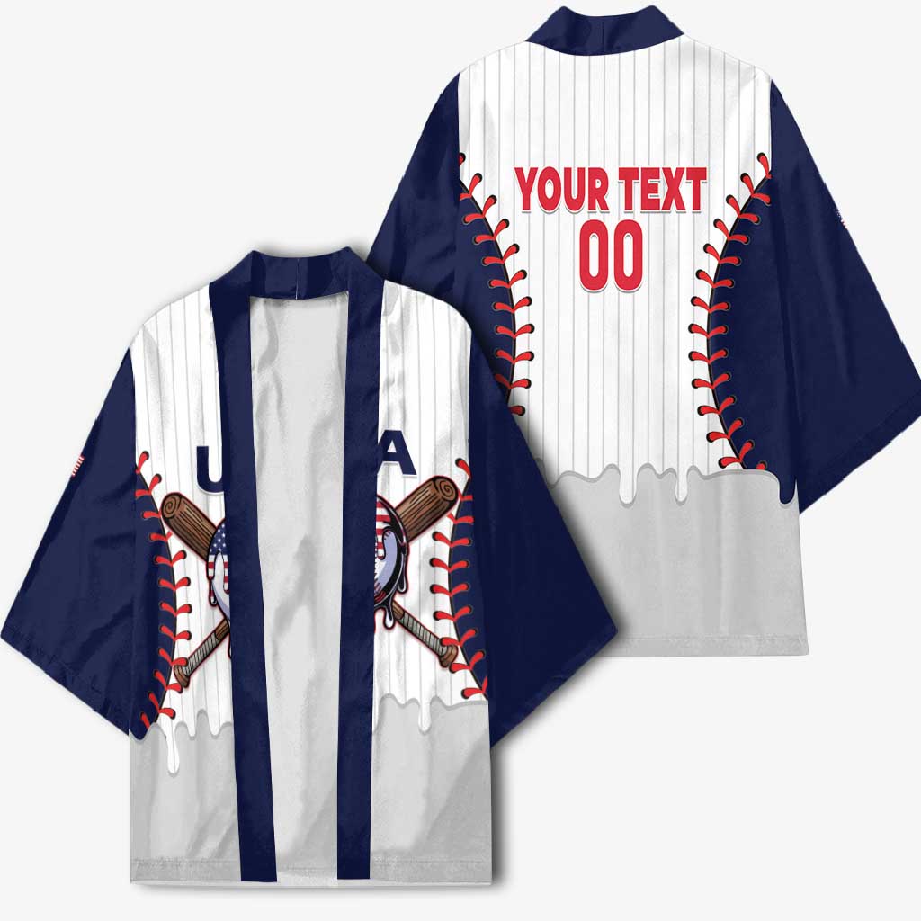 United States 2026 Baseball Custom Kimono Go USA Drip Style