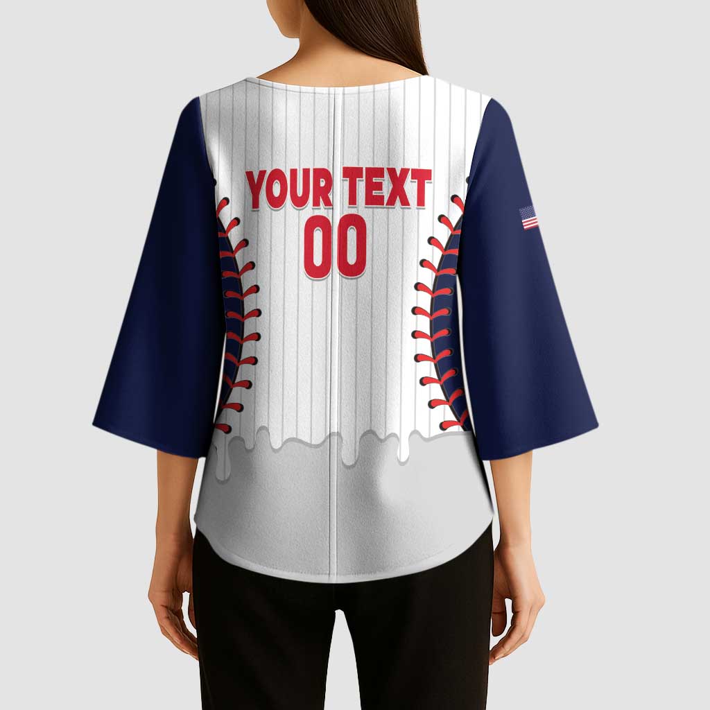 United States 2026 Baseball Custom Kimono Sleeve Blouse Go USA Drip Style