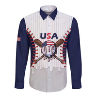 United States 2026 Baseball Custom Long Sleeve Button Shirt Go USA Drip Style