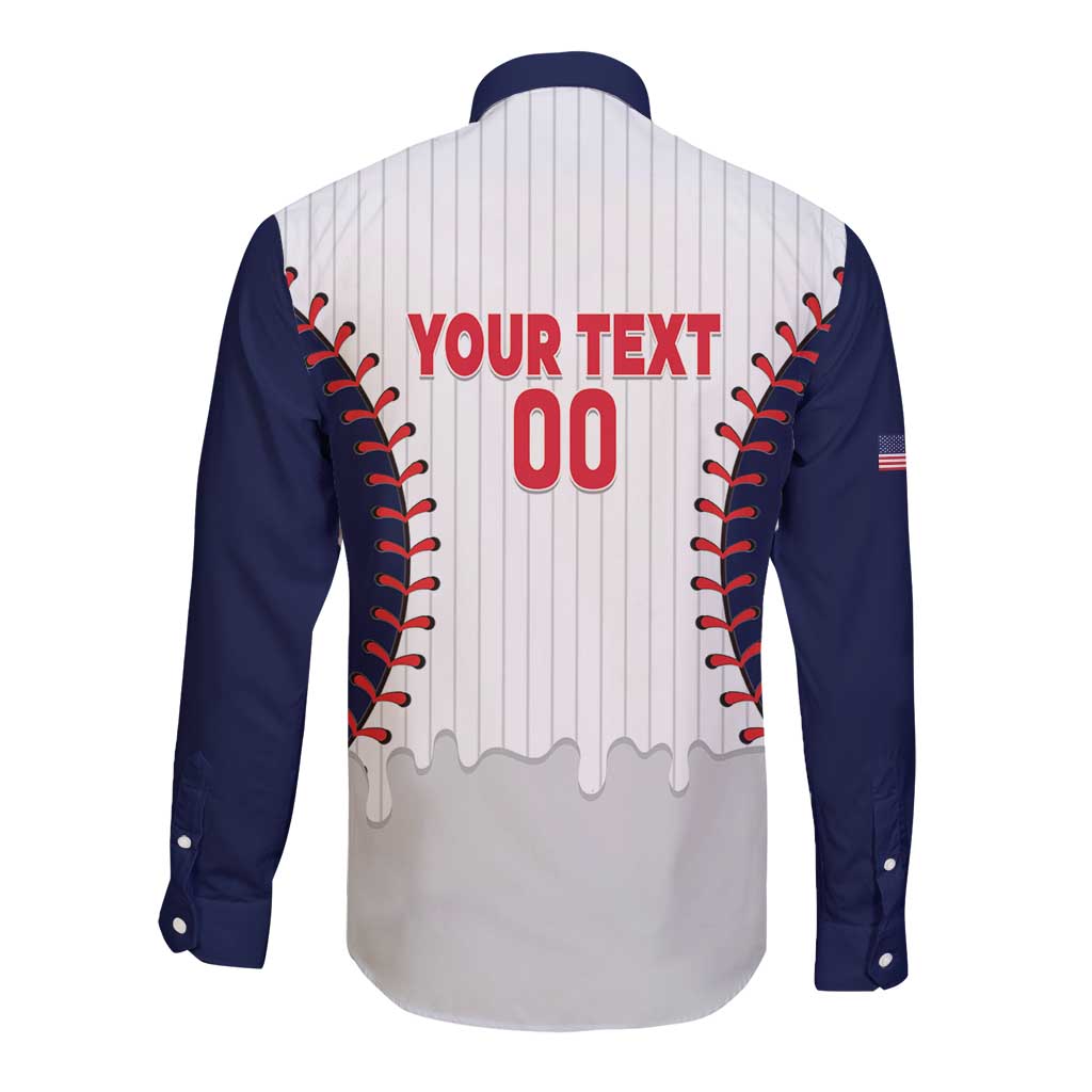 United States 2026 Baseball Custom Long Sleeve Button Shirt Go USA Drip Style