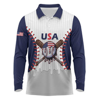 United States 2026 Baseball Custom Long Sleeve Polo Shirt Go USA Drip Style