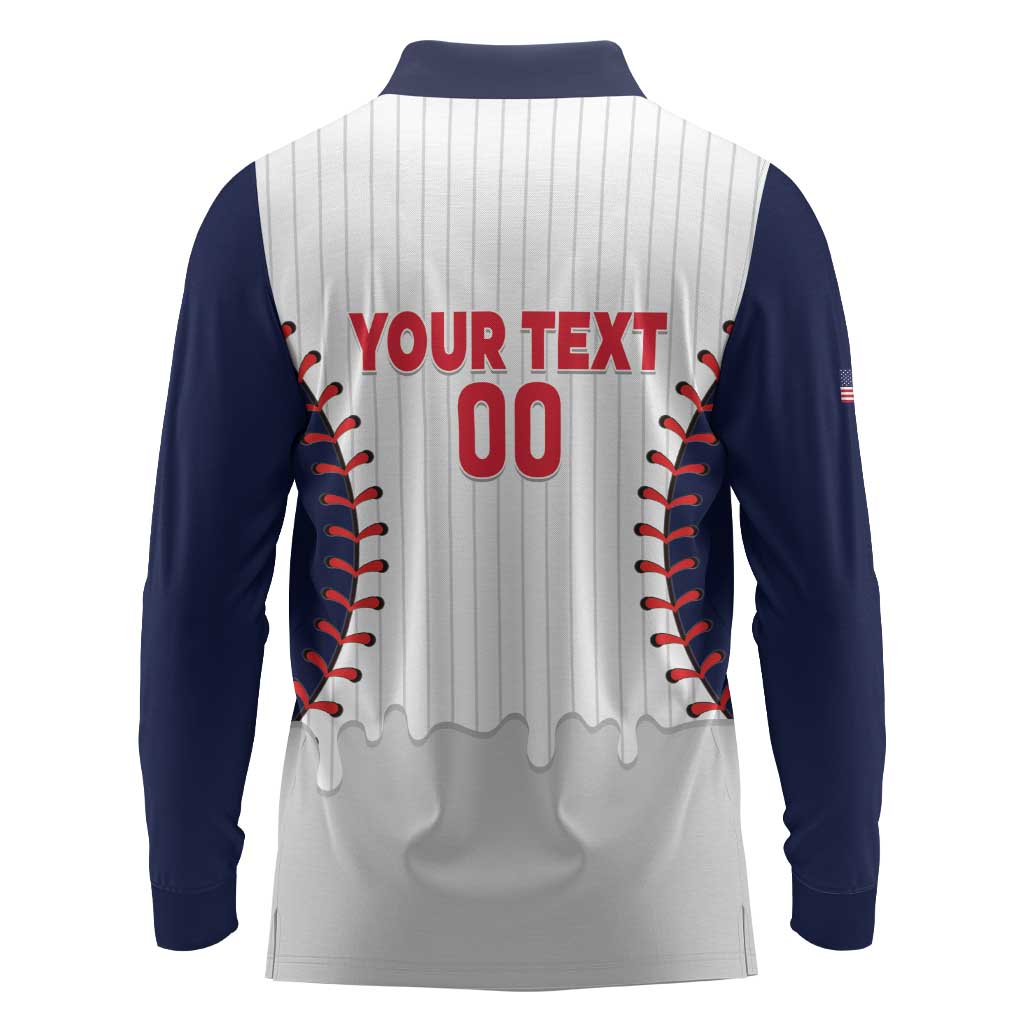 United States 2026 Baseball Custom Long Sleeve Polo Shirt Go USA Drip Style