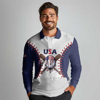 United States 2026 Baseball Custom Long Sleeve Polo Shirt Go USA Drip Style