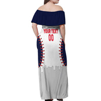 United States 2026 Baseball Custom Off Shoulder Maxi Dress Go USA Drip Style