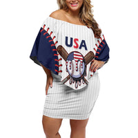 United States 2026 Baseball Custom Off Shoulder Short Dress Go USA Drip Style
