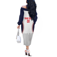 United States 2026 Baseball Custom Off The Shoulder Long Sleeve Dress Go USA Drip Style