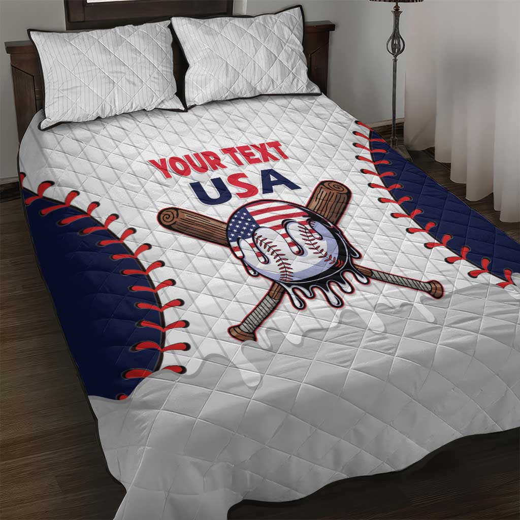 United States 2026 Baseball Custom Quilt Bed Set Go USA Drip Style