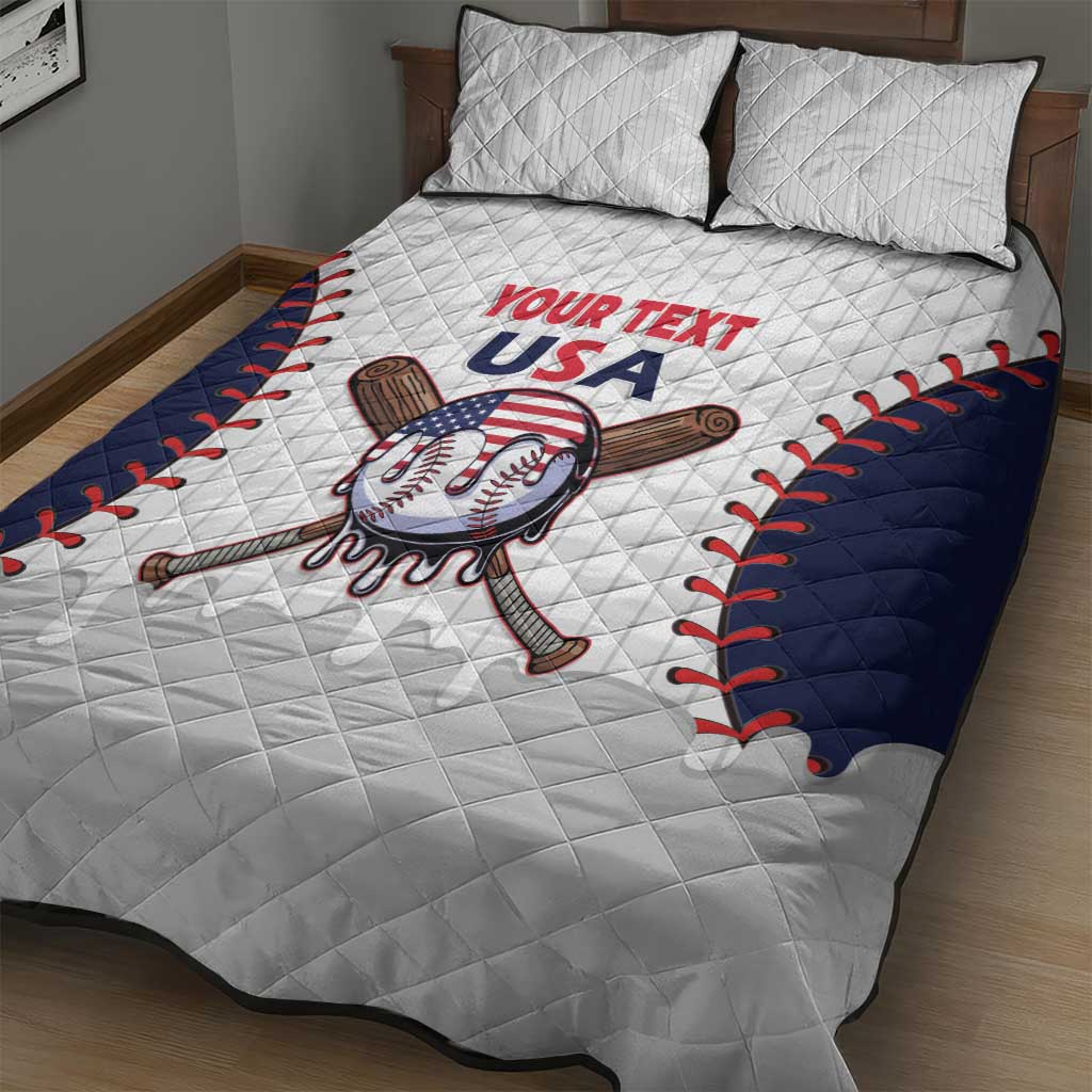 United States 2026 Baseball Custom Quilt Bed Set Go USA Drip Style
