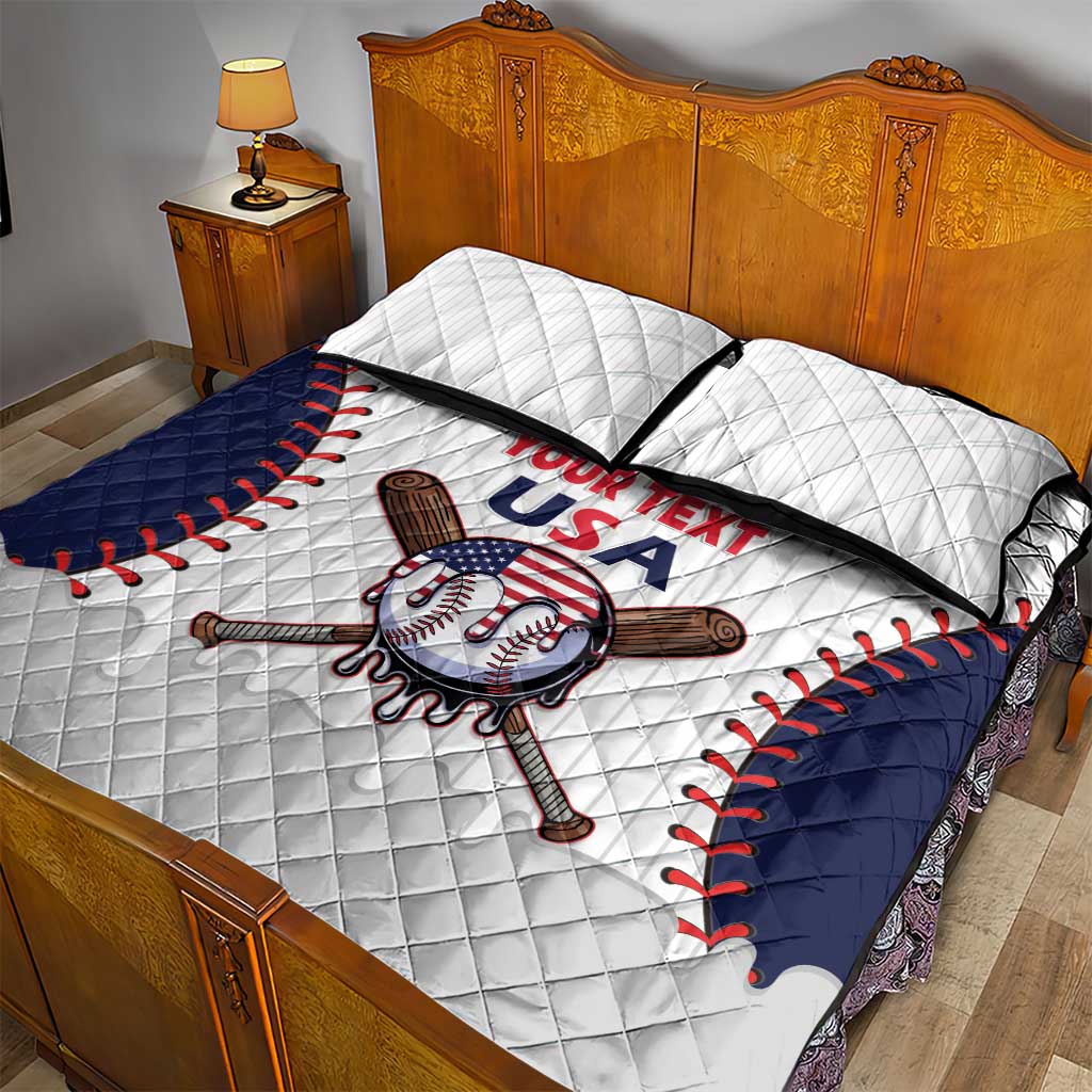 United States 2026 Baseball Custom Quilt Bed Set Go USA Drip Style