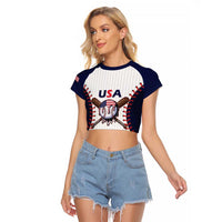 United States 2026 Baseball Custom Raglan Cropped T Shirt Go USA Drip Style