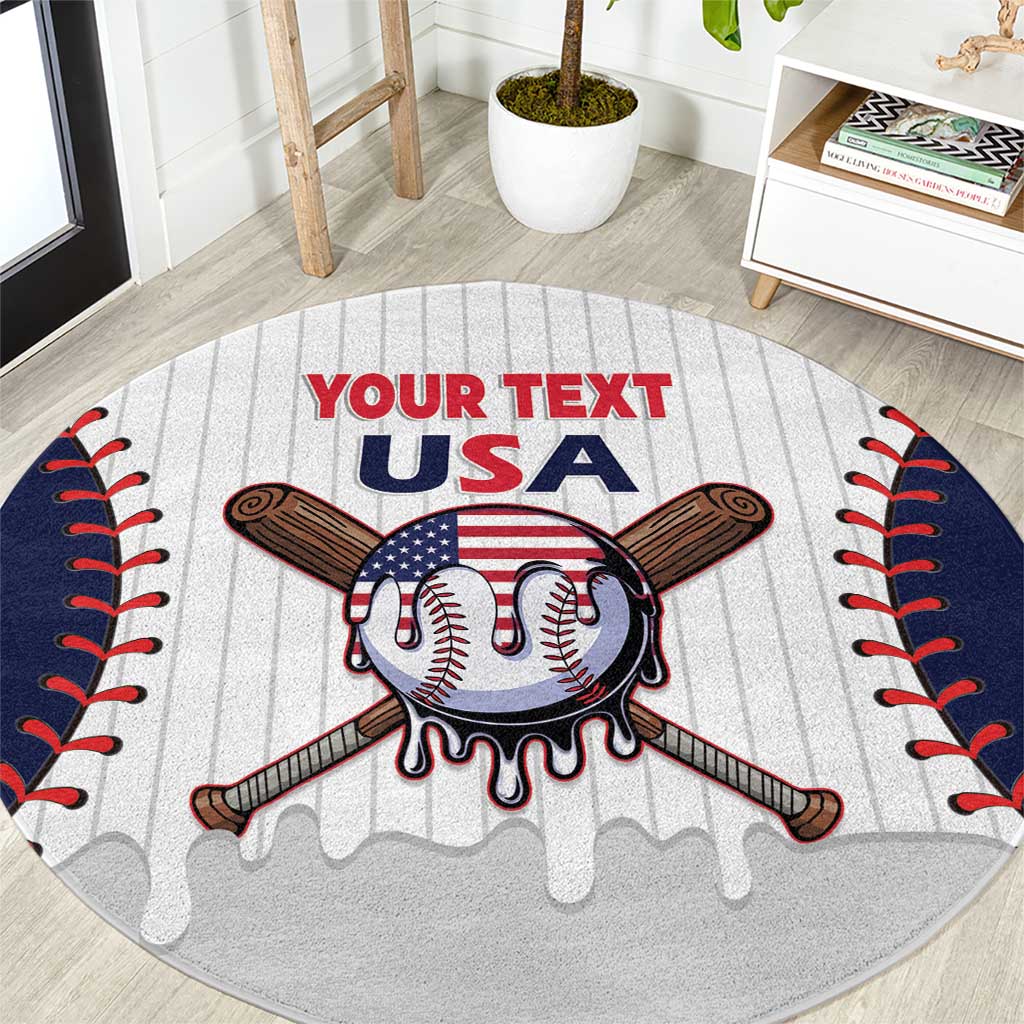 United States 2026 Baseball Custom Round Carpet Go USA Drip Style