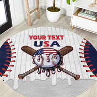 United States 2026 Baseball Custom Round Carpet Go USA Drip Style