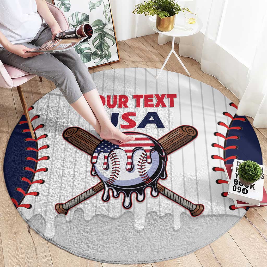 United States 2026 Baseball Custom Round Carpet Go USA Drip Style