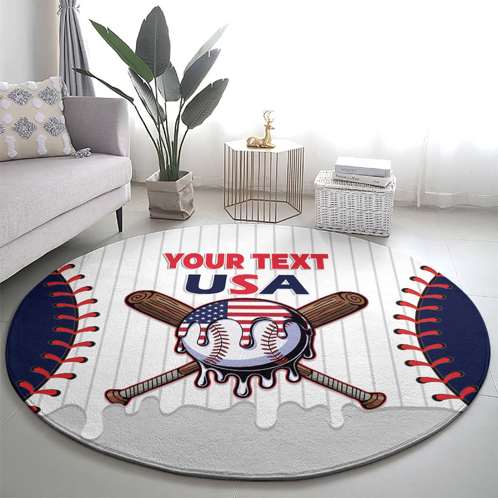 United States 2026 Baseball Custom Round Carpet Go USA Drip Style