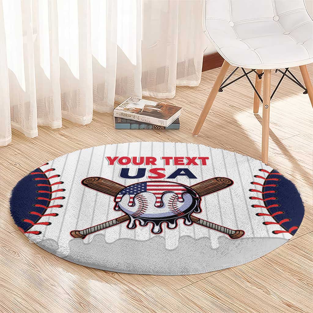 United States 2026 Baseball Custom Round Carpet Go USA Drip Style