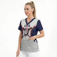 United States 2026 Baseball Custom Scrub Top Go USA Drip Style