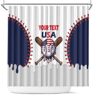 United States 2026 Baseball Custom Shower Curtain Go USA Drip Style