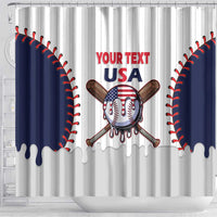 United States 2026 Baseball Custom Shower Curtain Go USA Drip Style