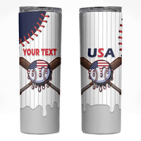 United States 2026 Baseball Custom Skinny Tumbler Go USA Drip Style