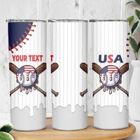 United States 2026 Baseball Custom Skinny Tumbler Go USA Drip Style
