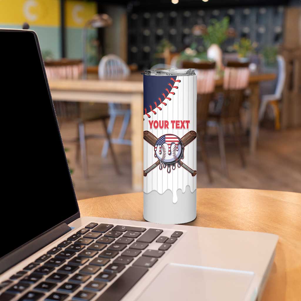 United States 2026 Baseball Custom Skinny Tumbler Go USA Drip Style