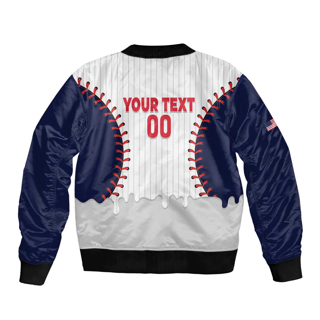 United States 2026 Baseball Custom Sleeve Zip Bomber Jacket Go USA Drip Style