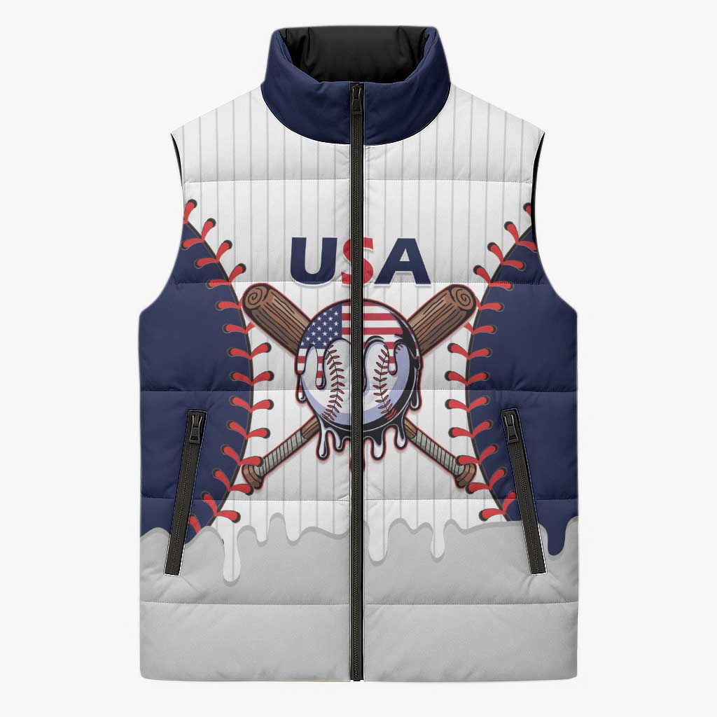 United States 2026 Baseball Custom Sleeveless Puffer Jacket Go USA Drip Style