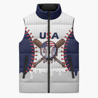 United States 2026 Baseball Custom Sleeveless Puffer Jacket Go USA Drip Style