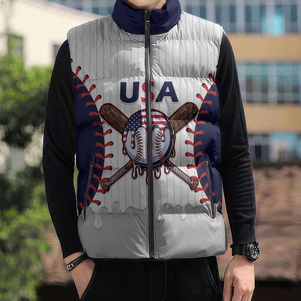 United States 2026 Baseball Custom Sleeveless Puffer Jacket Go USA Drip Style