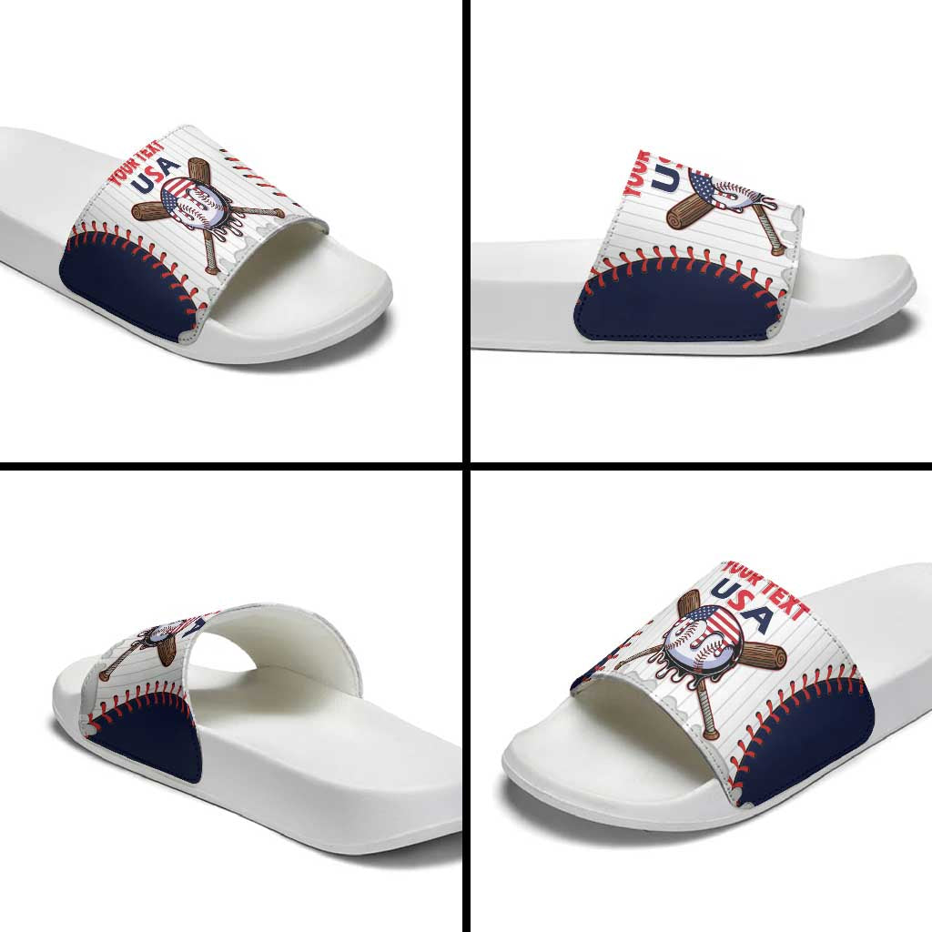 United States 2026 Baseball Custom Slide Sandals Go USA Drip Style