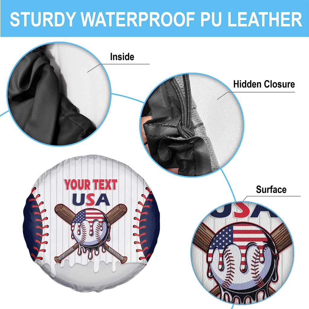 United States 2026 Baseball Custom Spare Tire Cover Go USA Drip Style