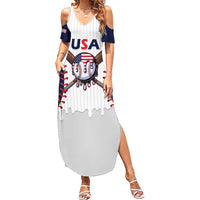 United States 2026 Baseball Custom Summer Maxi Dress Go USA Drip Style