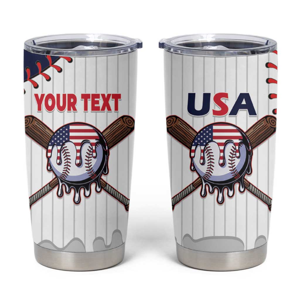 United States 2026 Baseball Custom Tumbler Cup Go USA Drip Style