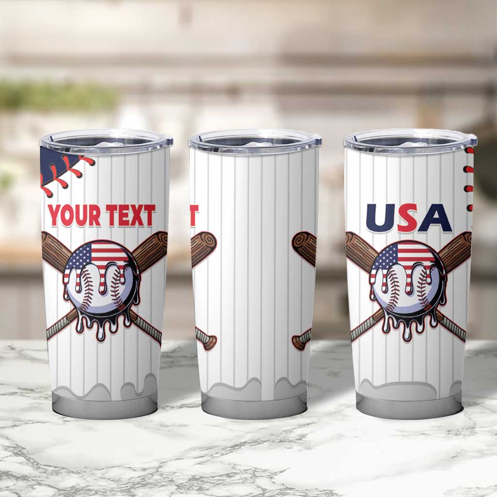 United States 2026 Baseball Custom Tumbler Cup Go USA Drip Style